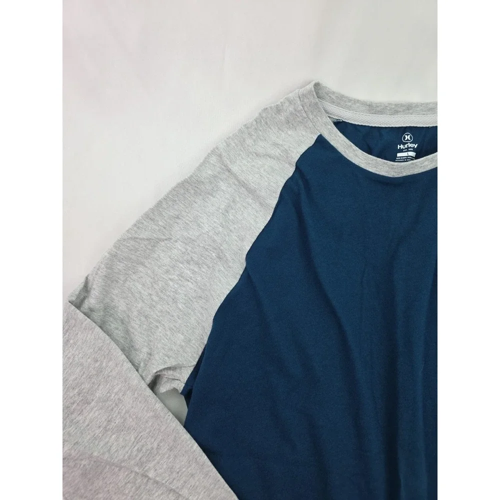 Hurley Shirt Men's Blue-Green/Gray Long Sleeve T-Shirt Size Large - Picture 3 of 14
